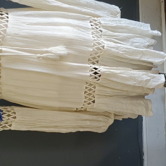 Free People Blue and Cream Mini Dress - Picture 9 of 13